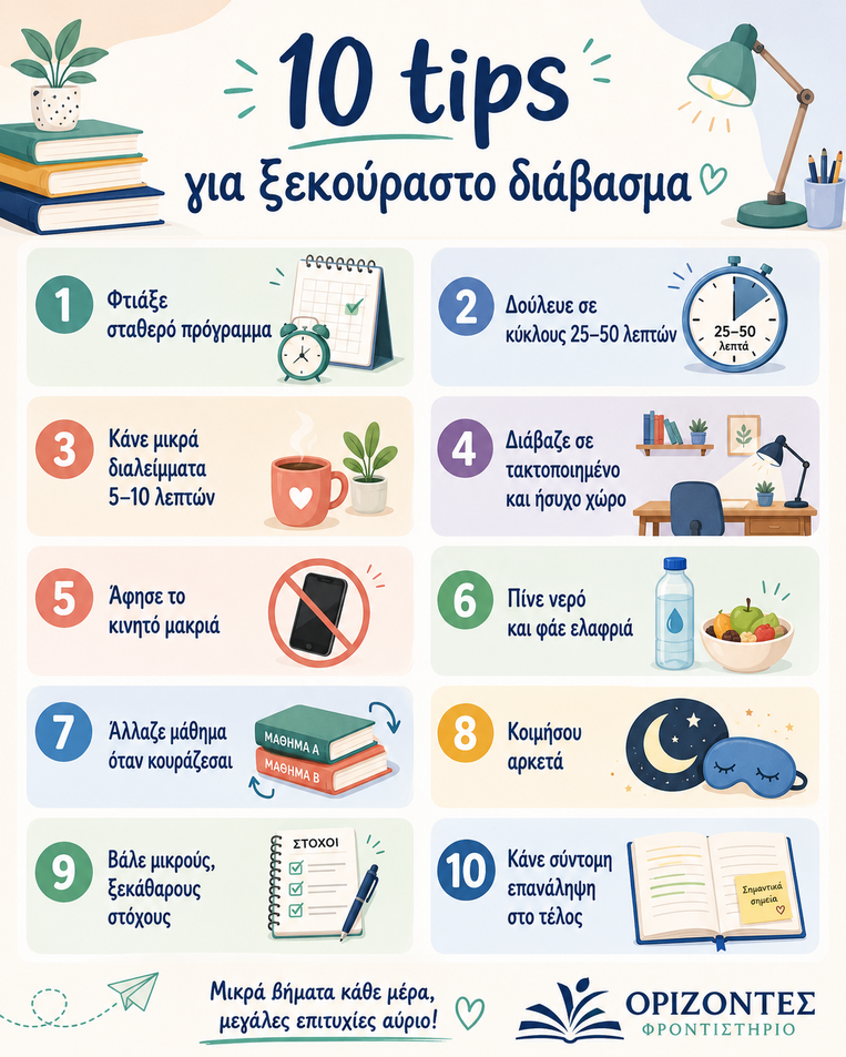 10 tips για ξεκούραστο διάβασμα